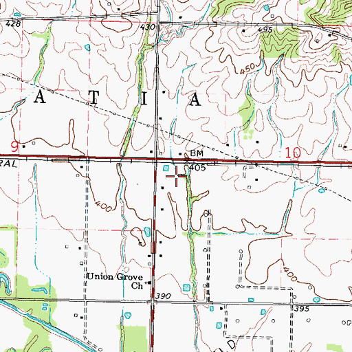 Topographic Map of Township of Galatia, IL