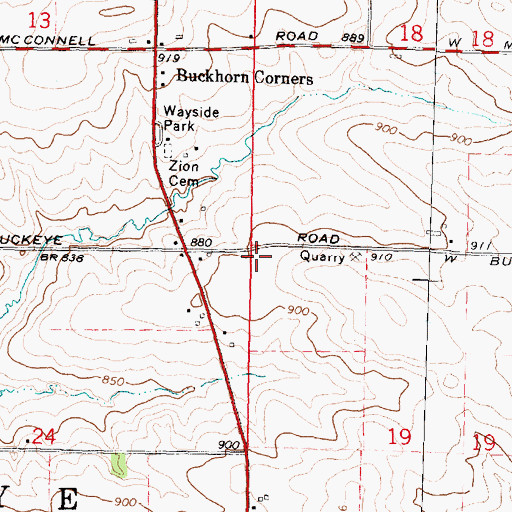 Topographic Map of Township of Buckeye, IL