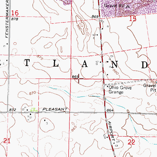 Topographic Map of Township of Cortland, IL
