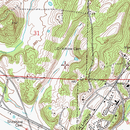 Topographic Map of Rosiclare Election Precinct, IL