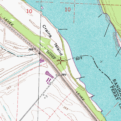 Topographic Map of Waters Point Post Light, IL