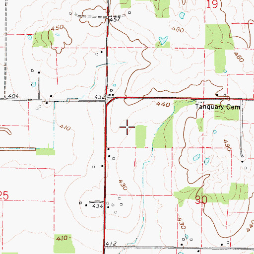Topographic Map of Bellmont Election Precinct, IL