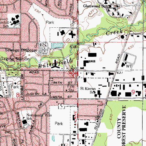 Topographic Map of Holbrook, IL