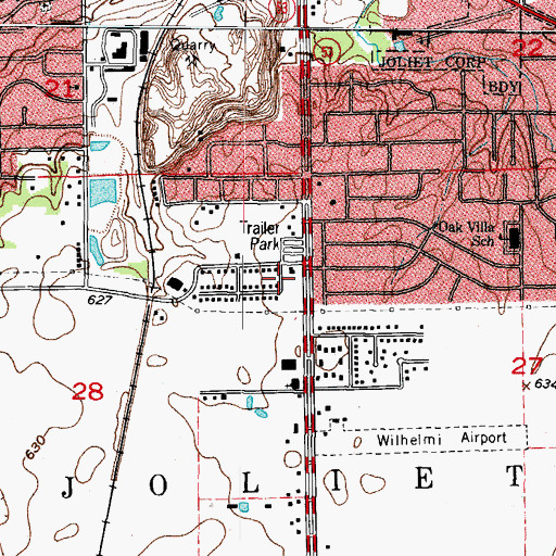 Topographic Map of Preston Heights, IL