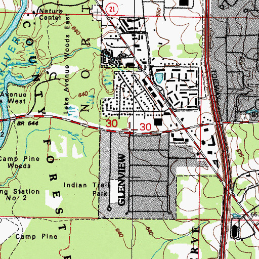 Topographic Map of Northfield Woods, IL