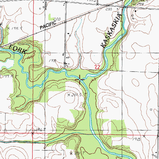 Topographic Map of Lake Fork Special Ditch, IL