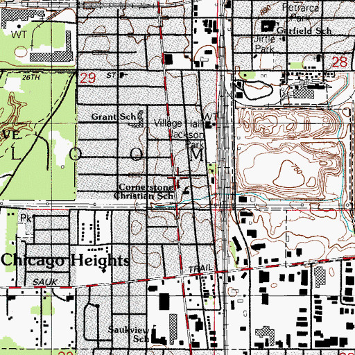 Topographic Map of Cornerstone Christian Church, IL