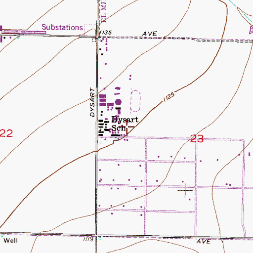 Topographic Map of Dysart Elementary School, AZ