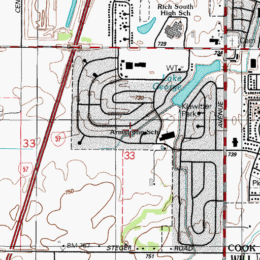 Topographic Map of Neil Armstrong Elementary School, IL