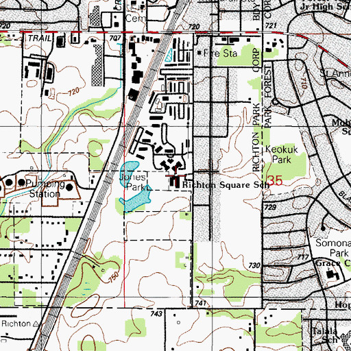 Topographic Map of South Suburban Elementary School, IL
