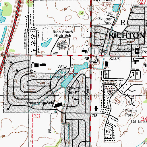Topographic Map of Lake George, IL