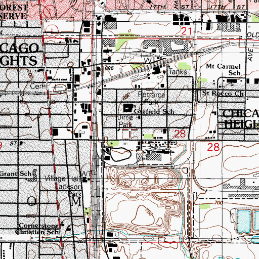 Topographic Map of Jirtle Park, IL
