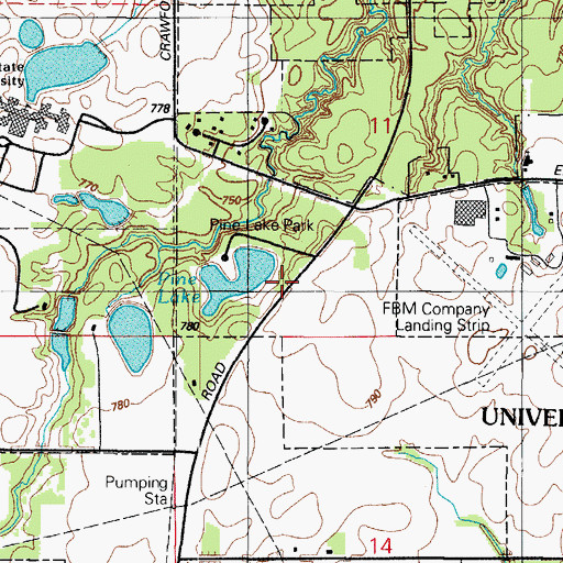 Topographic Map of Pine Lake Park, IL