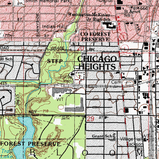 Topographic Map of Euclid Park, IL