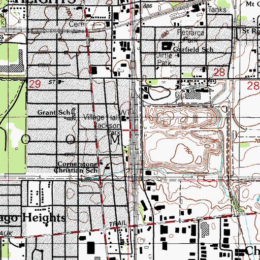 Topographic Map of Jackson Park, IL