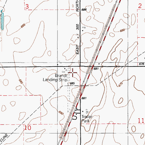 Topographic Map of Brandt Airport, IL