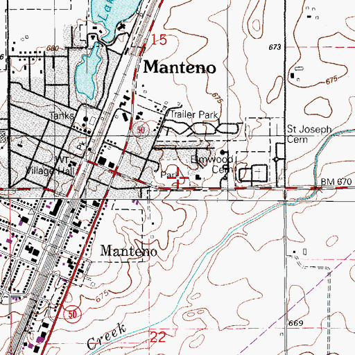 Topographic Map of Hendrickson Park, IL