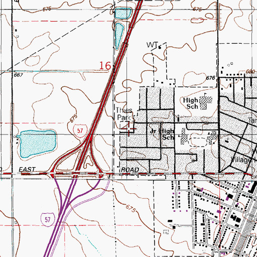 Topographic Map of Thies Park, IL
