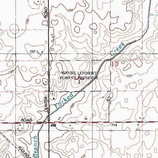 Topographic Map of Wayne Lehnert Forest Preserve, IL