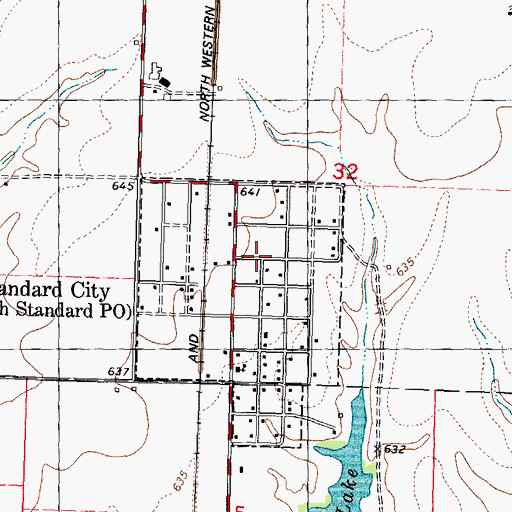 Topographic Map of Standard City, IL