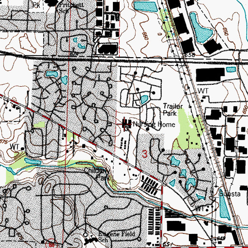 Topographic Map of Addotorata Villa, IL