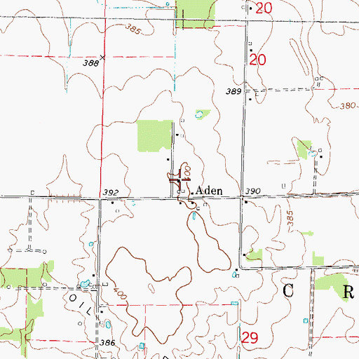 Topographic Map of Aden, IL
