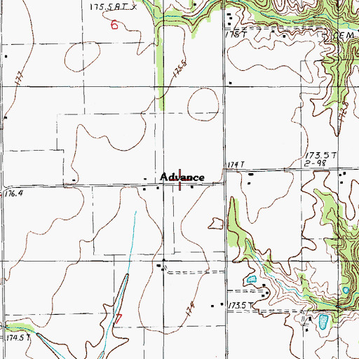 Topographic Map of Advance, IL