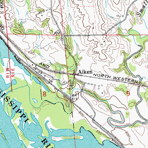 Topographic Map of Aiken, IL