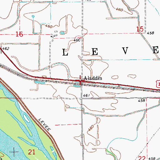 Topographic Map of Aladdin, IL