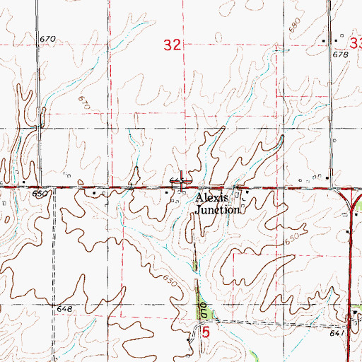 Topographic Map of Alexis Junction, IL