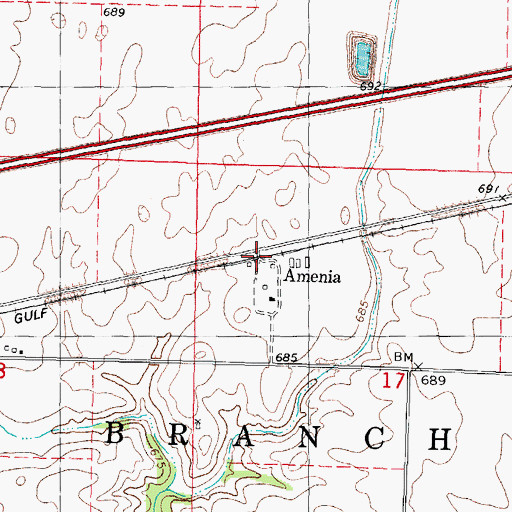 Topographic Map of Amenia, IL