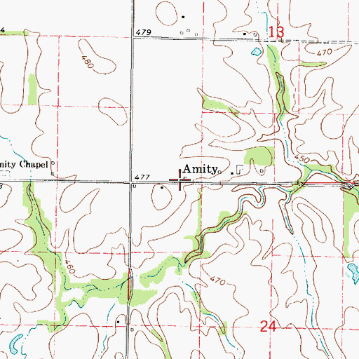Topographic Map of Amity, IL