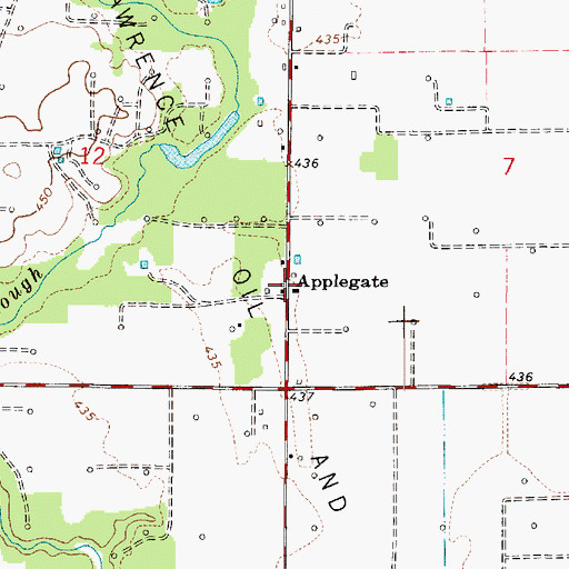 Topographic Map of Applegate, IL