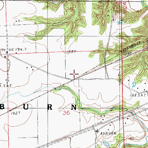 Topographic Map of Adenmoor, IL