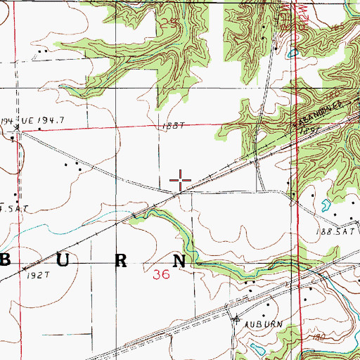 Topographic Map of Adenmoor, IL