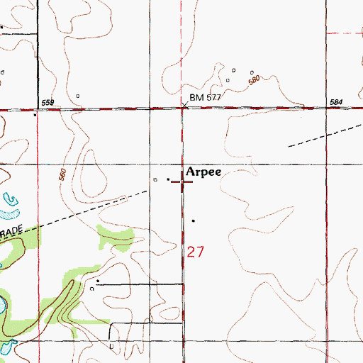 Topographic Map of Arpee, IL