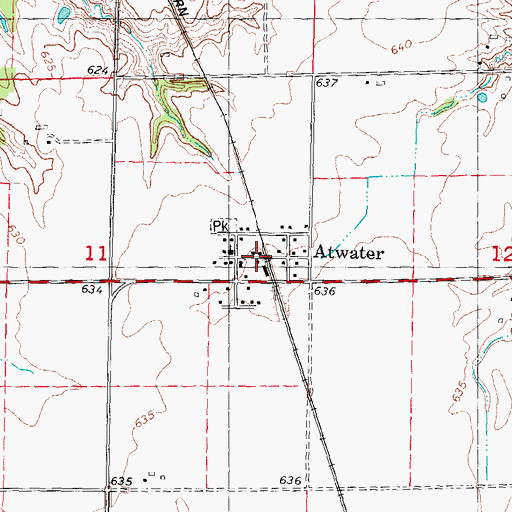 Topographic Map of Atwater, IL