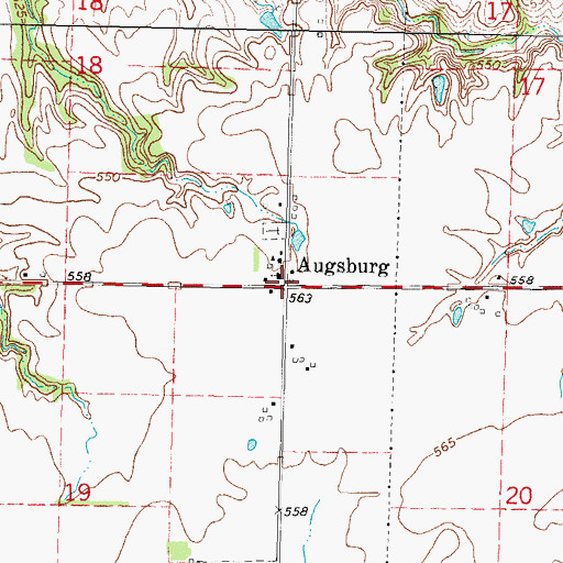 Topographic Map of Augsburg, IL