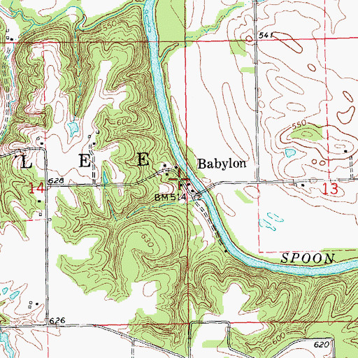 Topographic Map of Babylon, IL