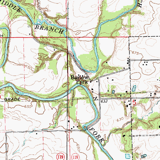 Topographic Map of Barlow Park, IL