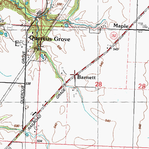 Topographic Map of Barnett, IL