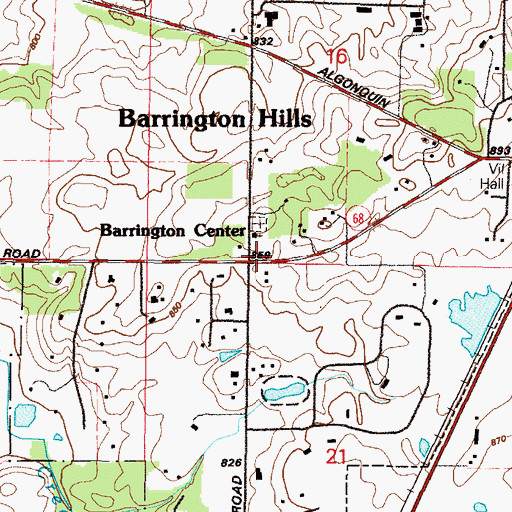 Topographic Map of Barrington Center, IL