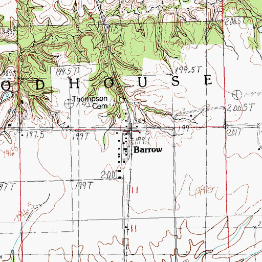 Topographic Map of Barrow, IL