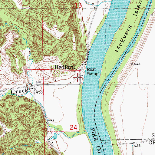 Topographic Map of Bedford, IL