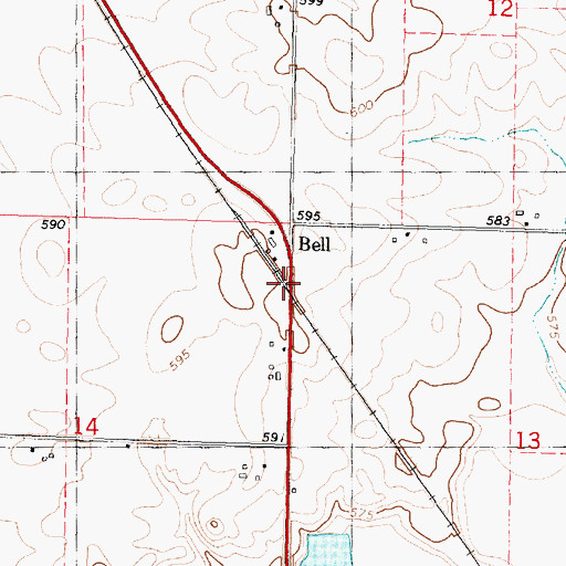 Topographic Map of Bell, IL