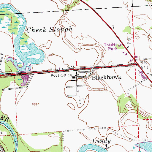 Topographic Map of Blackhawk, IL