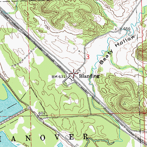 Topographic Map of Blanding, IL