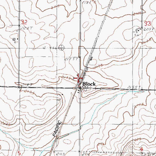 Topographic Map of Block, IL