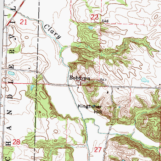 Topographic Map of Bobtown, IL