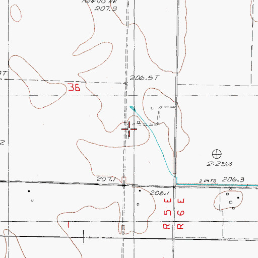Topographic Map of Bodmann, IL